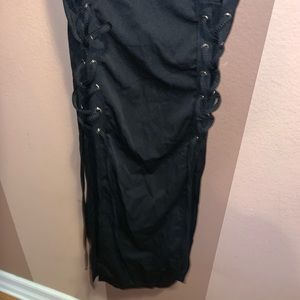 Sexy black midi dress